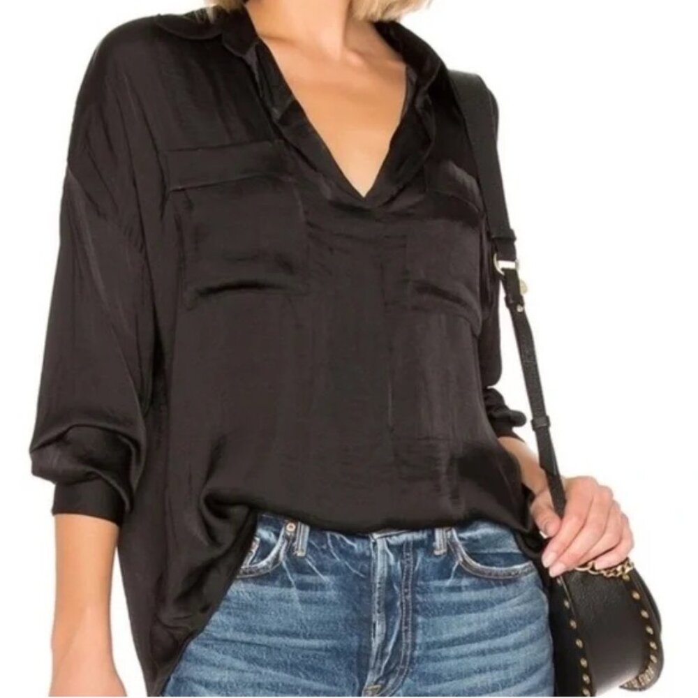 Free People Black Blouse